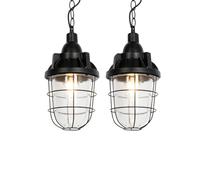 Qazqa cabin - Suspension - 2 pièces - Ø 170 mm - Noir - Rustique - éclairage intérieur - Salon