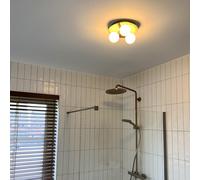 QAZQA Cederic plafonnier de salle de bains - 23x23x10,3 cm - 3 lumières - rond - laiton (doré) 105805