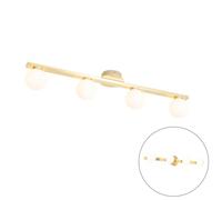 QAZQA Cederic plafonnier de salle de bains - 68x10x13 cm - 4 lumières - rond - laiton (doré) 104266