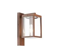 Qazqa charlois - Lanterne murale - 1 lumière - L 12 cm - Brun rouille - Rustique - éclairage extérieur