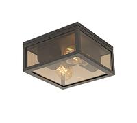 Qazqa charlois - Plafonnier - 2 lumière - L 24 cm - Bronze - Moderne - éclairage extérieur