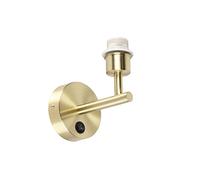 Qazqa Combi - Applique murale avec interrupteur - 1 lumière - H 170 mm - Doré/Laiton - Moderne - éclairage intérieur - Salon I Chambre I Cuisine I Salle à manger