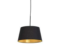 Qazqa combi - Suspension avec Abat-Jour - 1 lumière - Ø 320 mm - Noir - Classique/Antique - éclairage intérieur - Salon I Chambre I Cuisine I Salle à manger