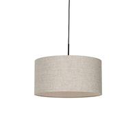 Qazqa combi - Suspension avec Abat-Jour - 1 lumière - Ø 500 mm - Beige - Moderne - éclairage intérieur - Salon I Chambre I Cuisine I Salle à manger