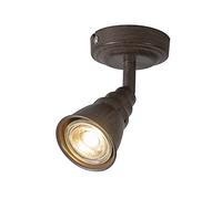 Qazqa coney - Spot plafond, plafonnier - 1 lumière - H 155 mm - Brun rouille - Rustique, Rétro - éclairage intérieur - Salon I Chambre I Cuisine I Salle à manger