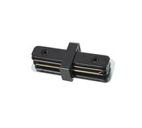 Qazqa Connecteur droit pour rail monophasé noir
