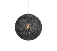 Qazqa corda - Suspension - 1 lumière - Ø 450 mm - Noir - Design, Rustique, Moderne - éclairage intérieur - Salon I Chambre