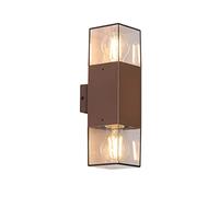 Qazqa denmark - Applique murale - 2 lumière - L 8.5 cm - Brun rouille - Rustique - éclairage extérieur