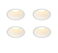 QAZQA Dept Spot encastrable - lot de 4 - 10.5x10.5x10.4cm - à intensité réglable - IP44 - Rond - Blanc 4x SW1187254