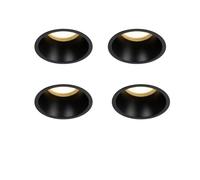 QAZQA Dept Spot encastrable - lot de 4 - 10.5x10.5x10.4cm - à intensité réglable - IP44 - Rond - Noir 4x SW1187255