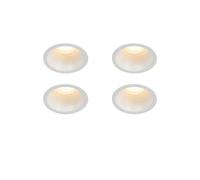 QAZQA Dept Spot encastrable - lot de 4 - 7.8x7.8x6.5cm - à intensité réglable - IP44 - Rond - Blanc 4x SW1187251
