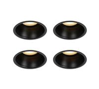 QAZQA Dept Spot encastrable - lot de 4 - 8.8x8.8x9.2cm - à intensité réglable - IP44 - Rond - Noir 4x SW1187253