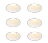 QAZQA Dept Spot encastrable - lot de 6 - 10.5x10.5x10.4cm - à intensité réglable - IP44 - Rond - Blanc 6x SW1187254
