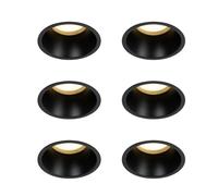 QAZQA Dept Spot encastrable - lot de 6 - 10.5x10.5x10.4cm - à intensité réglable - IP44 - Rond - Noir 6x SW1187255