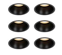 QAZQA Dept Spot encastrable moderne - set de 6 - 8,8x8,8x9,2cm - dimmable - IP44 - noir mat 6x SW1187253
