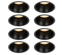QAZQA Dept Spot encastrable moderne - set de 8 - 8,8x8,8x9,2cm - dimmable - IP44 - noir mat 8x SW1187253