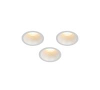 QAZQA Dept spot encastrable - set de 3 - 7,8x7,8x6,5cm - dimmable - IP44 - blanc mat 3x SW1187251