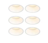 QAZQA Dept spot encastrable - set de 6 - 8,8x8,8x9,2cm - dimmable - IP44 - blanc mat 6x SW1187252