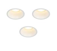 QAZQA Dept spot encastré - set de 3 - 10.5x10.5x10.4cm - dimmable - IP44 - blanc mat 3x SW1187254