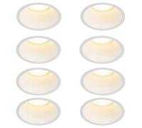QAZQA Dept spot encastré - set de 8 - 10,5x10,5x10,4cm - dimmable - IP44 - blanc mat 8x SW1187254