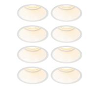 QAZQA Dept spot encastré - set de 8 - 8,8x8,8x9,2cm - dimmable - IP44 - blanc mat 8x SW1187252
