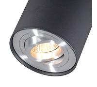Qazqa Design /Industriel /Moderne Plafonnier Spot Noir Pivotant Et Inclinable - Rondoo 1 Up Aluminium /Acier Noir,Aluminium Cylindre / Luminaire / Lumiere / ÃClairage / Intã©Rieur / Salon / Cuisine Gu