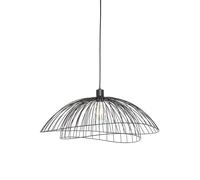Qazqa Design Lampe à Suspension / Lustre / Luminaire / Lumiere / ÃClairage Design Noire 60 Cm - Pua Acier Noir Oblongue / Intã©Rieur / Salon / Cuisine E27 Max. 1 X 40 Watt Noir