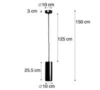 Qazqa Design /Moderne Lampe Suspension / Lustre / Luminaire / Lumiere / ÃClairage Noire - Tubo Aluminium Noir Cylindre / Intã©Rieur / Salon / Cuisine Gu10 Max. 1 X 50 Watt Noir
