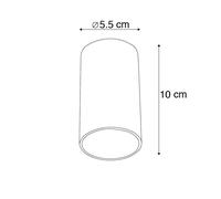 Qazqa Design /Moderne Plafonnier Spot Moderne Blanc - Tuba 1 Acier Blanc Cylindre / Luminaire / Lumiere / Éclairage / Intérieur / Salon / Cuisine Gu10 Max. 1 X 50 Watt Blanc