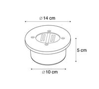Qazqa Design /Moderne Spot De Sol Avec Led Sur L'énergie Solaire Ip44 - Tiny Acier Acier Cylindre /Rond / Extérieur / Jardin / Luminaire / Lumiere / Éclairage Led (Non Remplaçable) Max. 1 X 0.4 Watt M