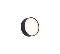 Qazqa dop - LED Applique murale - 1 lumière - Ø 16 cm - Noir - Moderne - éclairage extérieur