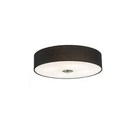 Qazqa drum jute - Plafonnier avec Abat-Jour - 4 lumière - Ø 500 mm - Noir - Rustique, Moderne - éclairage intérieur - Salon I Chambre I Cuisine I Salle à manger