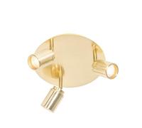 QAZQA Ducha plafonnier de salle de bains - 25x25 cm - 3 spots - IP44 - laiton (doré) 104393