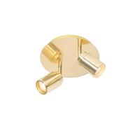Qazqa ducha - Spot plafond, plafonnier - 2 lumière - Ø 20 cm - Doré/Laiton - Moderne - éclairage intérieur - Salle de bains