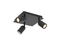 Qazqa ducha - Spot plafond, plafonnier - 3 lumière - L 23 cm - Noir - Moderne - éclairage intérieur - Salle de bains