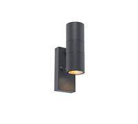 Qazqa duo - Eclairage exterieur avec detecteur de mouvement - 2 lumière - H 215 mm - Gris foncé - Moderne - éclairage extérieur