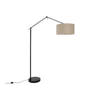 Qazqa editor stof - Lampadaire avec Abat-Jour - 1 lumière - H 190.8 cm - Noir - Design, Moderne - éclairage intérieur - Salon I Chambre I Cuisine I Salle à manger
