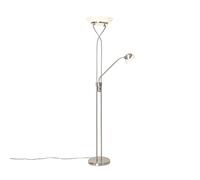 Qazqa empoli - LED Dimmable Lampadaire avec lampe de lecture variateur inclus - 1 lumière - H 1800 mm - Acier - Moderne - éclairage intérieur - Salon I Chambre I Cuisine I Salle à manger