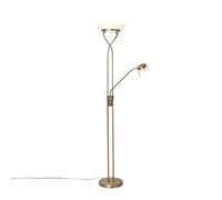 Qazqa empoli - LED Dimmable Lampadaire avec lampe de lecture variateur inclus - 1 lumière - H 1800 mm - Bronze - Moderne - éclairage intérieur - Salon I Chambre I Cuisine I Salle à manger