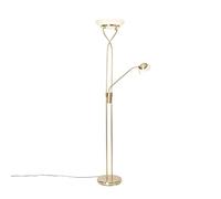 Qazqa empoli - LED Dimmable Lampadaire avec lampe de lecture variateur inclus - 1 lumière - H 1800 mm - Doré/Laiton - Moderne - éclairage intérieur - Salon I Chambre I Cuisine I Salle à manger