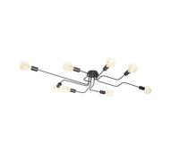 Qazqa facile - Plafonnier - 8 lumière - L 132 cm - Noir - Design - éclairage intérieur - Salon I Chambre I Cuisine I Salle à manger