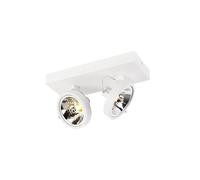 Qazqa go - Spot plafond, plafonnier - 2 lumière - L 30 cm - Blanc - Moderne - éclairage intérieur - Salon I Chambre I Cuisine I Salle à manger
