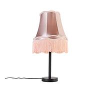 Qazqa granny - Lampe de table avec Abat-Jour - 1 lumière - Ø 30 cm - Rose - Classique/Antique - éclairage intérieur - Salon I Chambre I Cuisine I Salle à manger