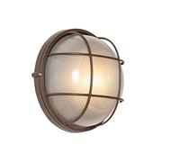 Qazqa hanneke - Applique murale - 1 lumière - Ø 25.4 cm - Brun rouille - Rustique - éclairage extérieur