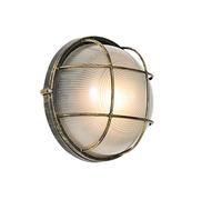 Qazqa hanneke - Applique murale - 1 lumière - Ø 25.4 cm - Doré/Laiton - Rustique - éclairage extérieur