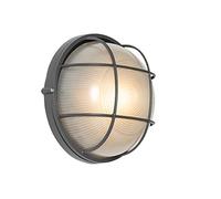 Qazqa hanneke - Applique murale - 1 lumière - Ø 25.4 cm - Gris foncé - Rustique - éclairage extérieur