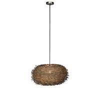 Qazqa hatch hl - Suspension - 1 lumière - Ø 450 mm - Marron - Rustique, Moderne - éclairage intérieur - Salon I Chambre