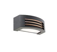 Qazqa hurricane - Applique murale - 1 lumière - L 287 mm - Gris foncé - Moderne - éclairage extérieur