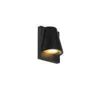 Qazqa Industriel Applique Murale D'extã©Rieur Industrielle Noire Ip44 - Femke Aluminium /Verre Noir Rond / Jardin / Luminaire / Lumiere / ÃClairage Gu10 Max. 1 X 35 Watt Noir