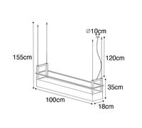 Qazqa Industriel Industriële Hanglamp Zwart Met Rek 4-Lichts Gu10 - Cage Rack Acier Noir Oblongue / Luminaire / Lumiere / Éclairage / Intérieur / Salon / Cuisine Gu10 Max. 4 X 50 Watt Noir